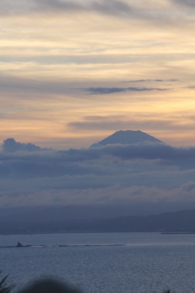 会場に姿あらわした富士山